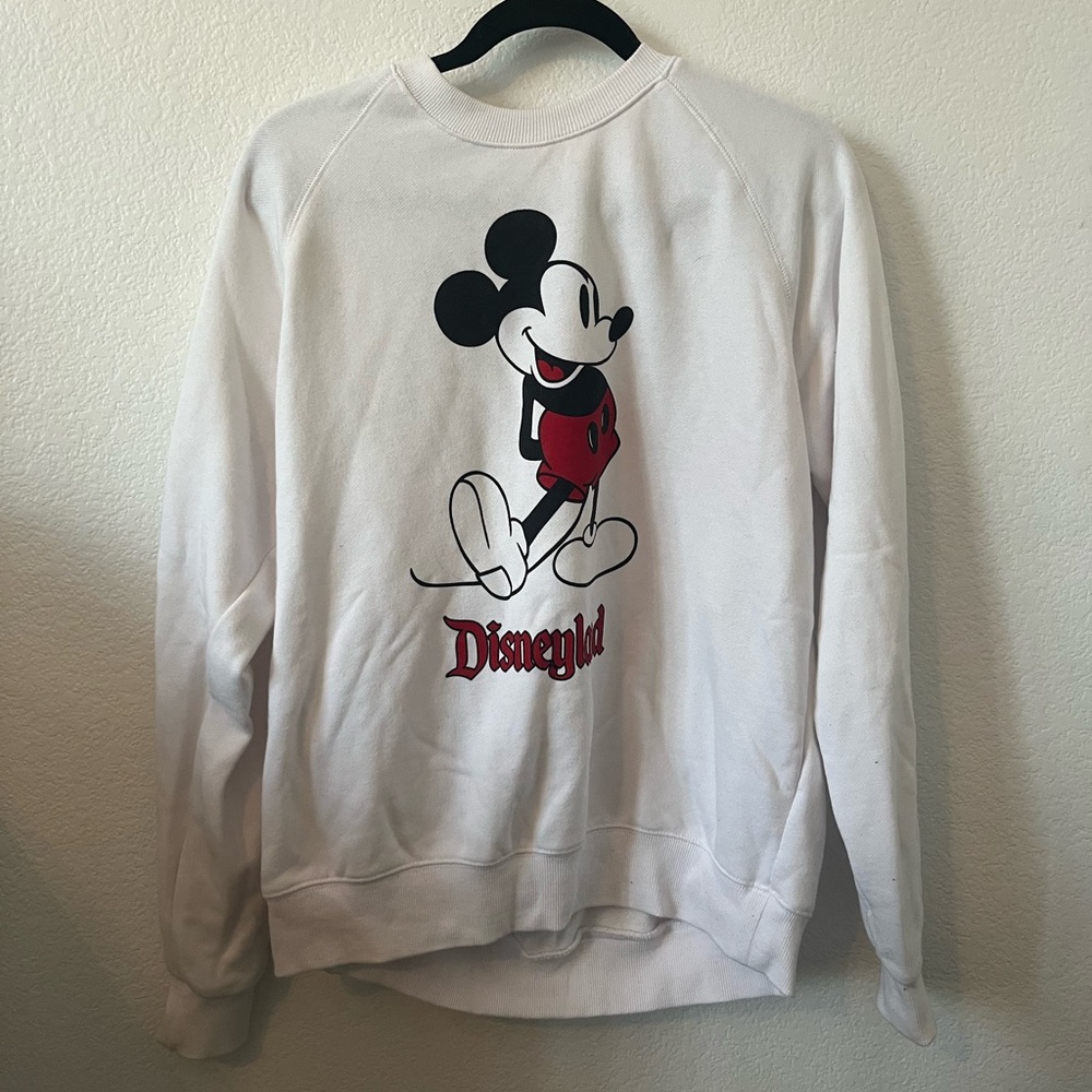 Disney White Crewneck Sweater with Mickey Design - Picture 1 of 6